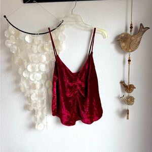 Reformation Lucy Red Velvet Cinched Tank. Size Small.